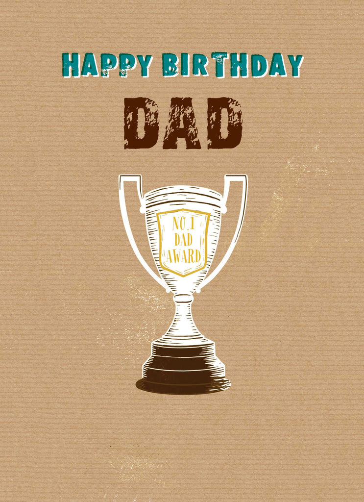 Dad Happy Birthday Trophy Editable Text