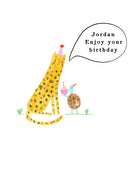 Cute Birthday Editable Illustrated Party Cheetah