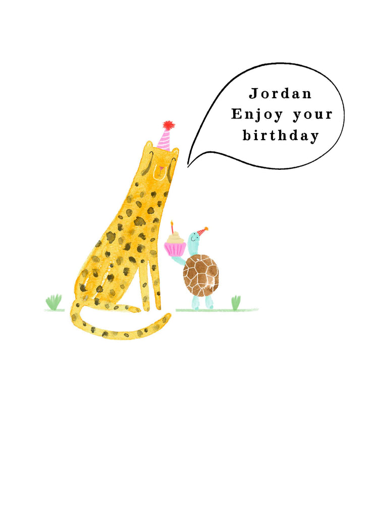 Cute Birthday Editable Illustrated Party Cheetah
