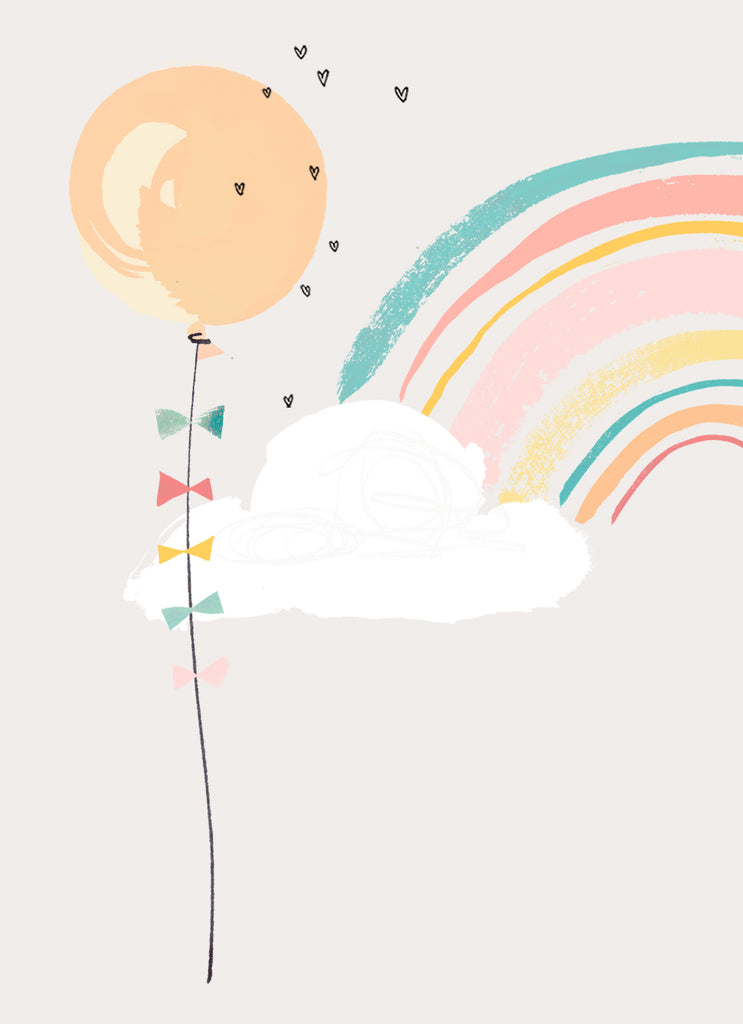 Cute Rainbow Clouds Sky Balloon