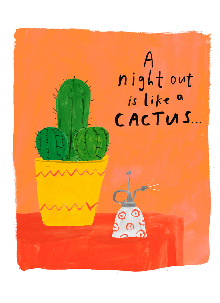 Birthday Funny Cactus Night