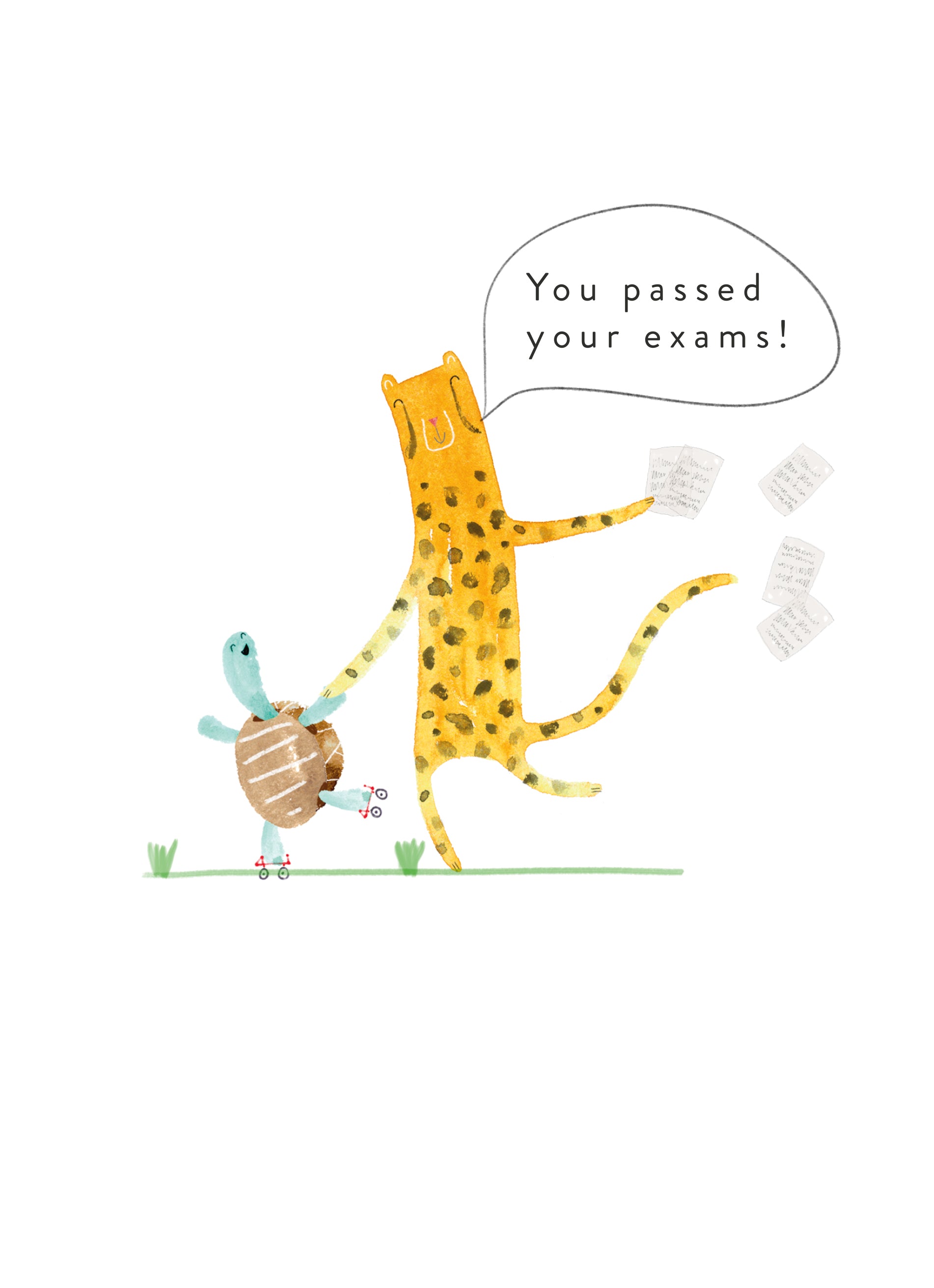 Cute Exam Congratulations Cheetah And Tortoise