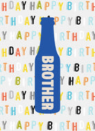 Brother Birthday Beer Bottle Text Pattern