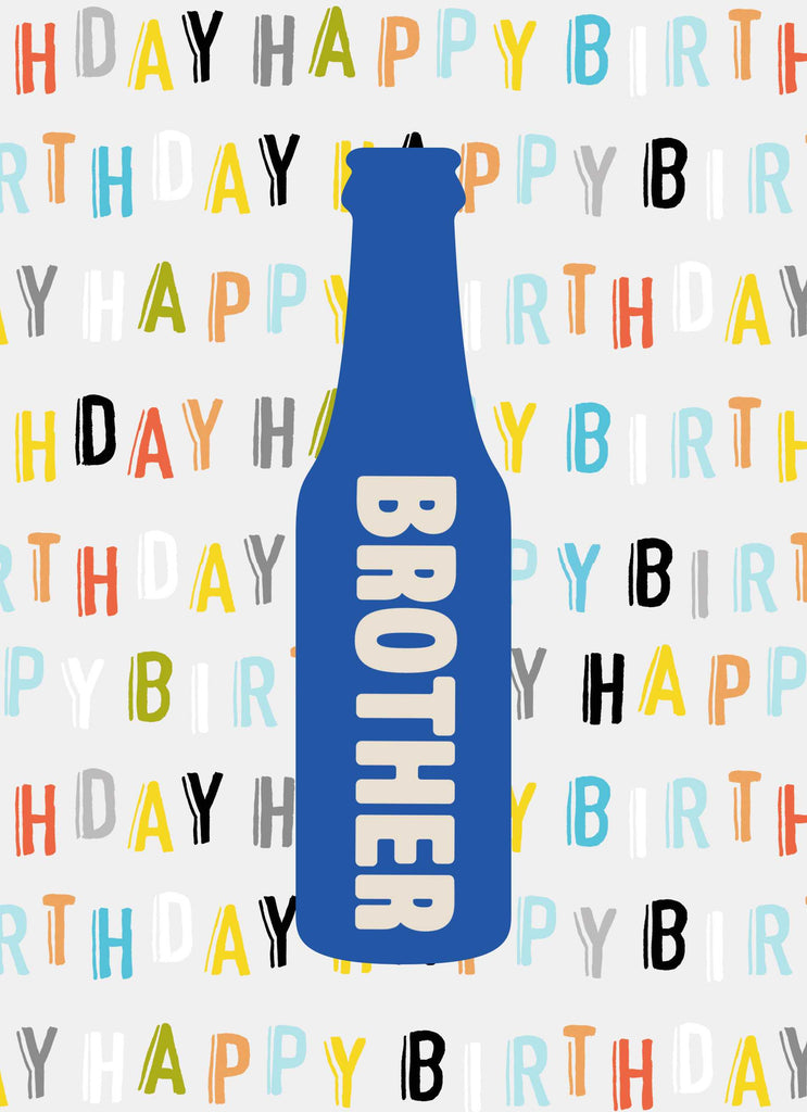 Brother Birthday Beer Bottle Text Pattern