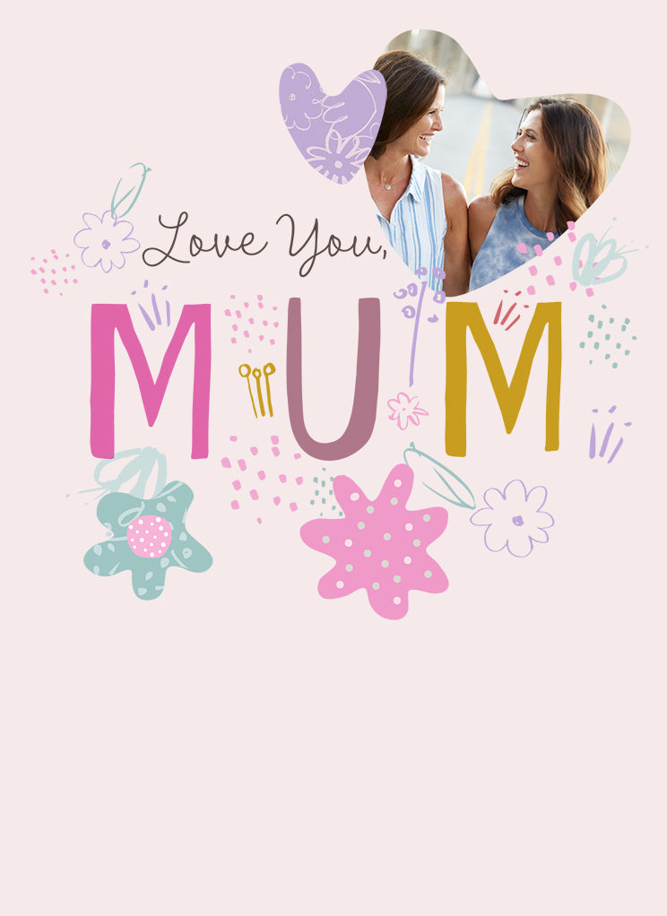 Contemporary Love You Mum Multicolour Text