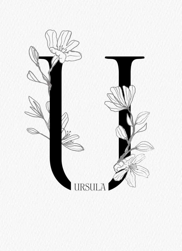 Contemporary Editable Initial Illustrated Letter U