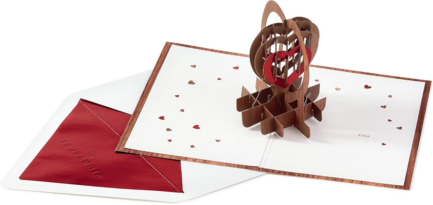 Hallmark Signature Paper Wonder Wood Pop Up Anniversary Card, Romantic Birthday Card, Love Card (Love You)