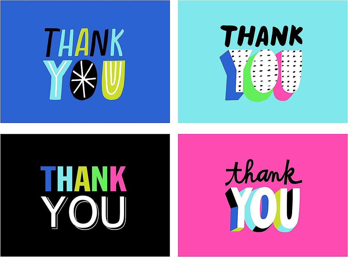 Hallmark Thank You Cards Assortment, Colorful Thanks (48 Cards with En ...