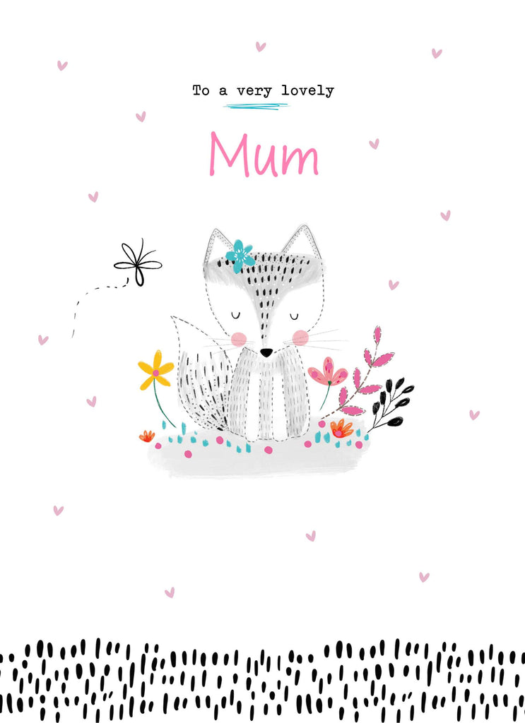 Cute Mum Fox Cub Illustration