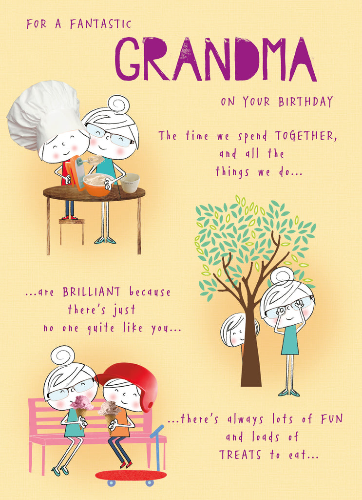 Funny Grandma Birthday Rebus Illustrated Verse