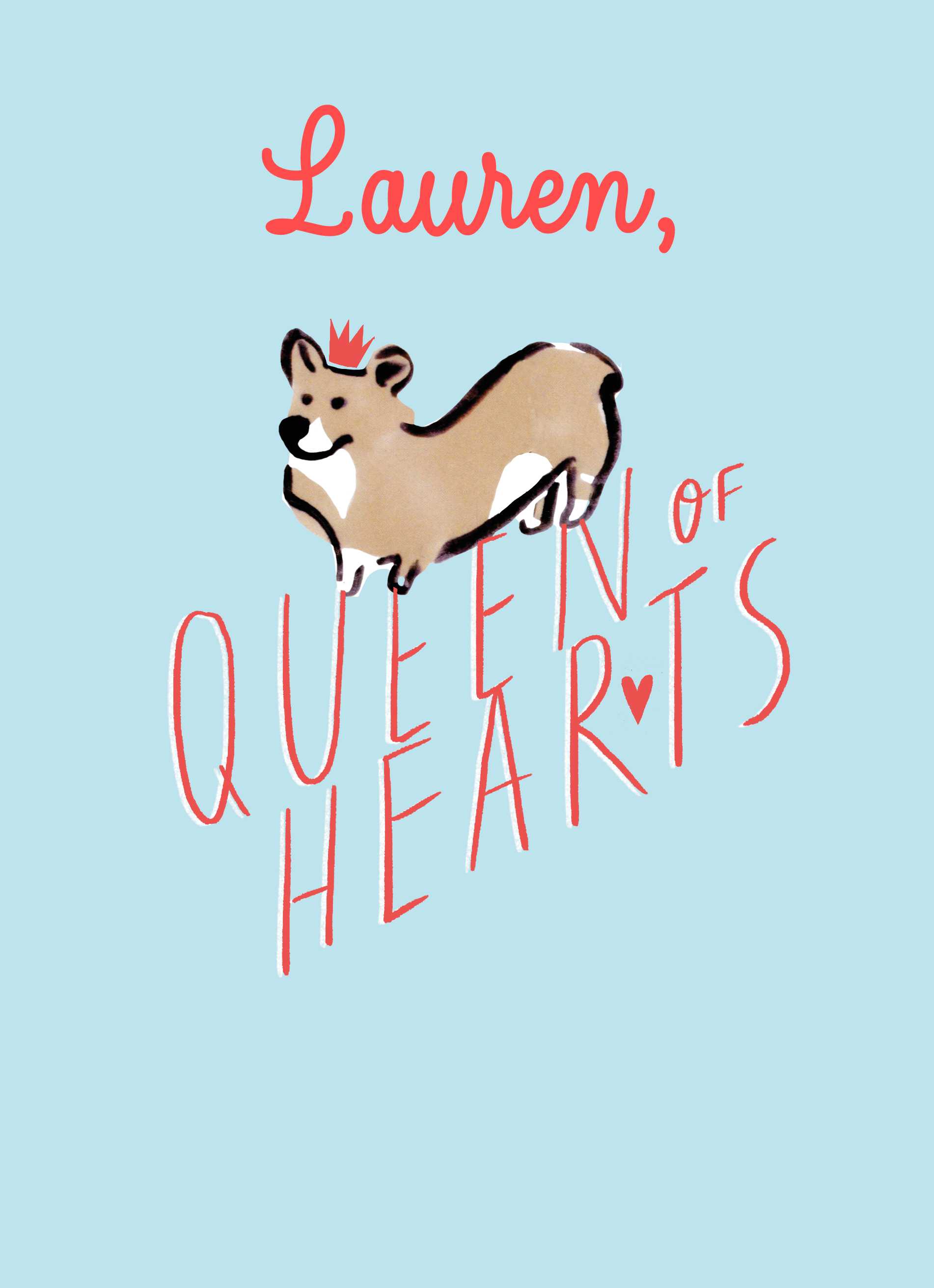 For Her Queen Hearts Corgi Dog