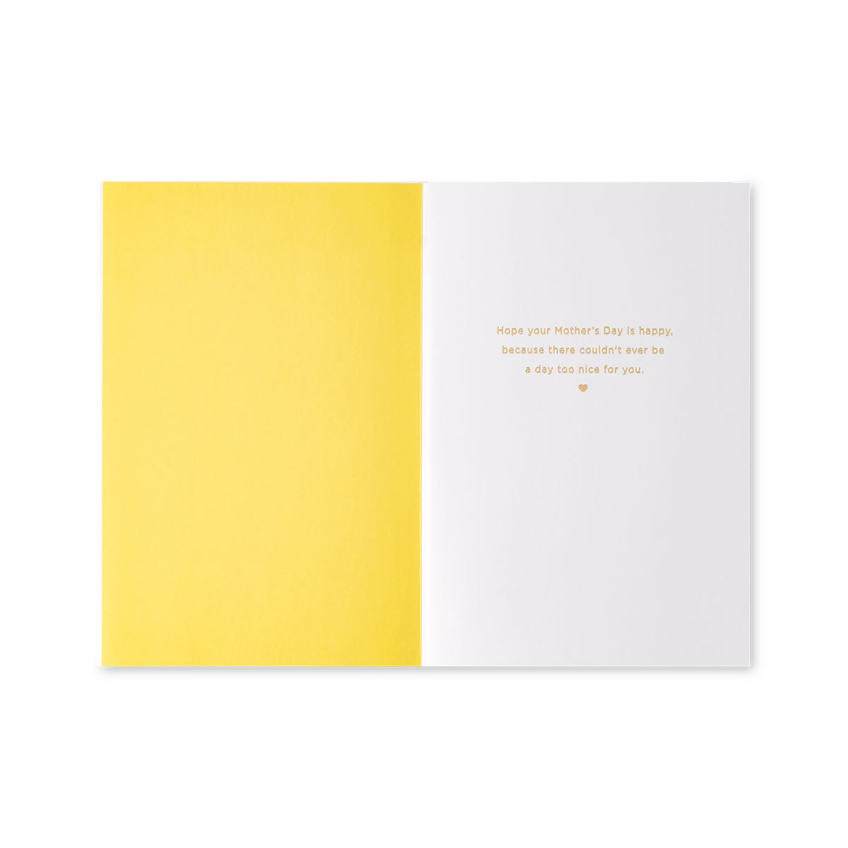 Hallmark Signature Mother's Day Card - You Are My Sunshine, inside view featuring yellow and white design with heartfelt message.