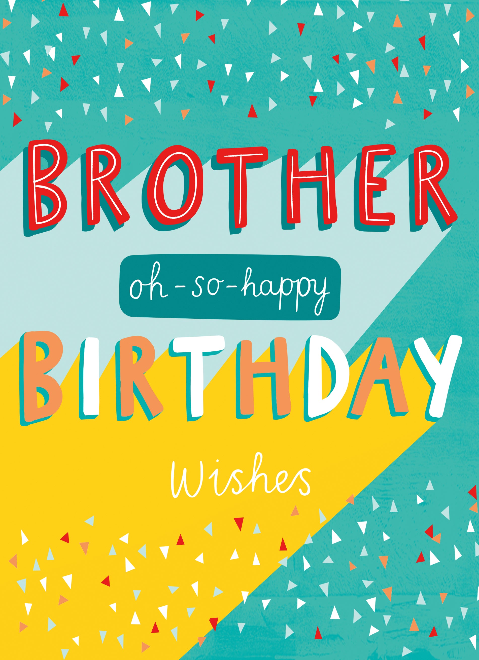 Brother Birthday Happy Multicoloured Text Based