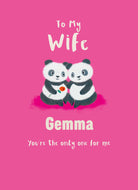 Wife Cute Panda Bears Editable