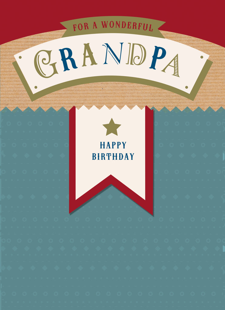 Grandpa Classic Text Birthday Card