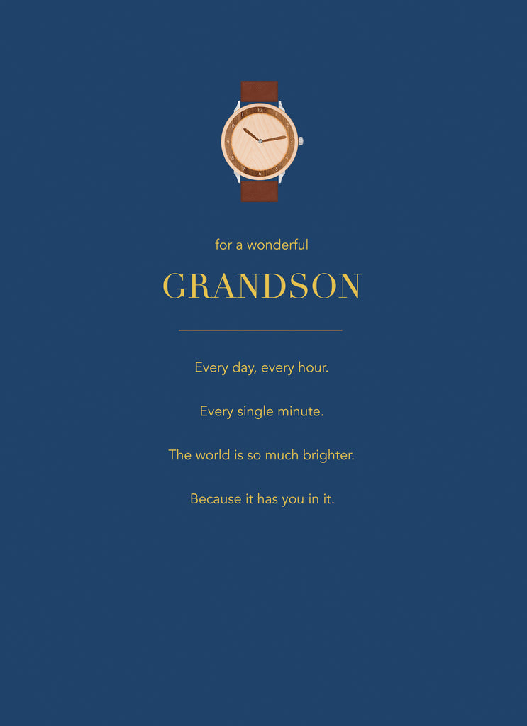 Grandson Custom Watch Birthday Card