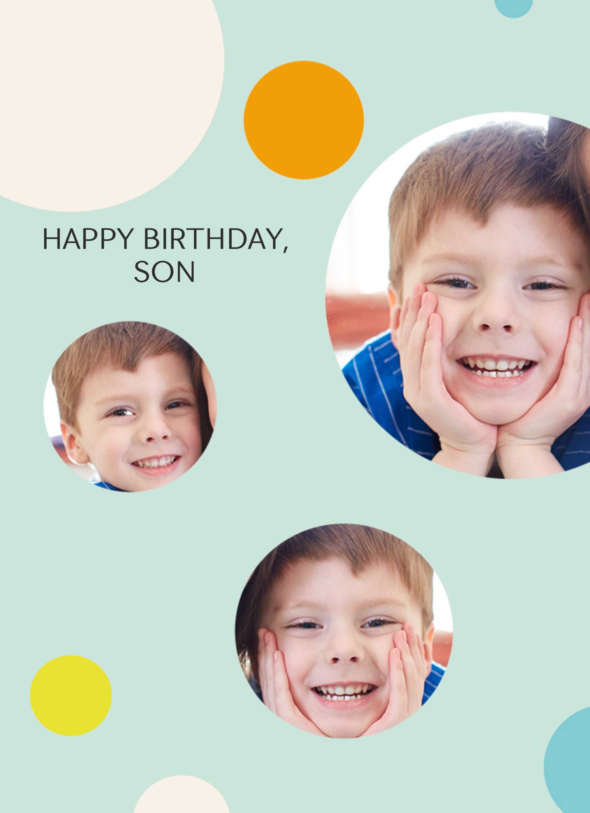 Son Happy Birthday Photo Upload Circles