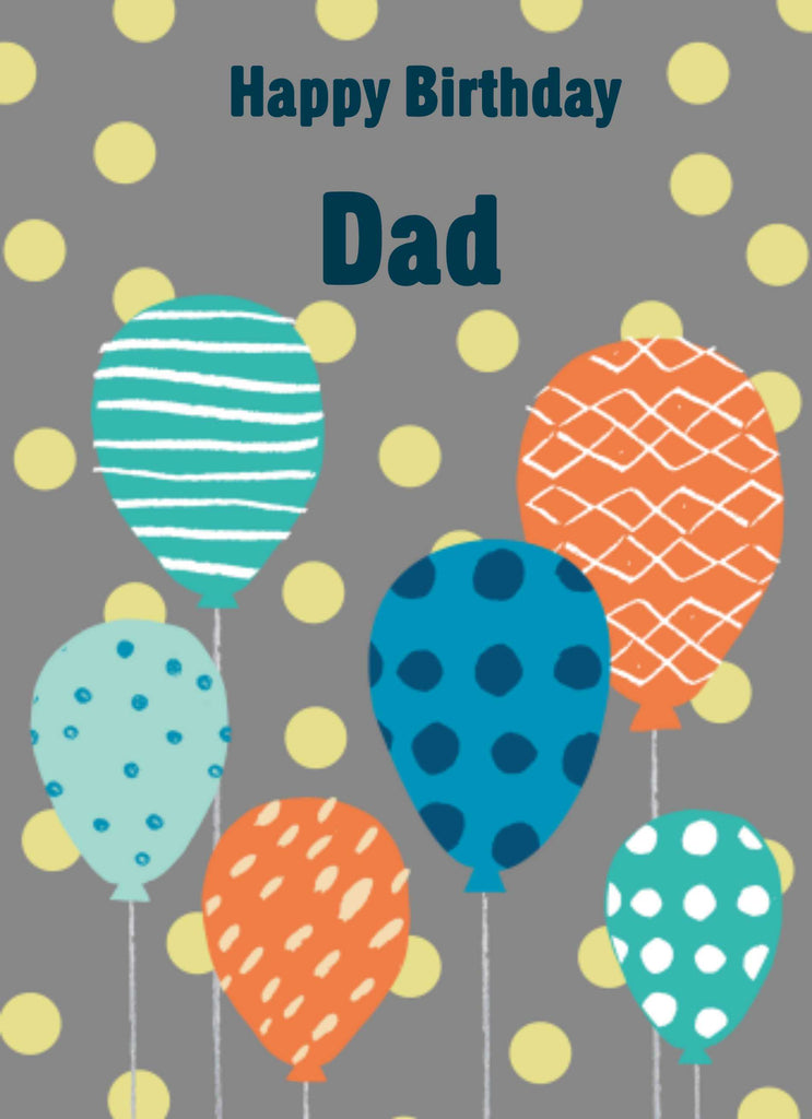 Dad Happy Birthday Classic Coloured Balloons