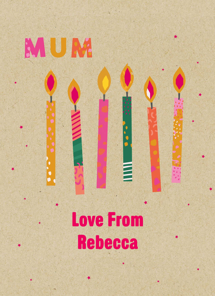 Contemporary Mum Birthday Editable Candles