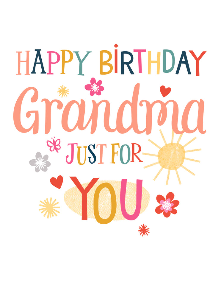 Contemporary Birthday Grandma Colourful Text