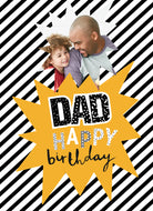 Dad Happy Birthday Photo Upload Diagonal Stripe Pattern