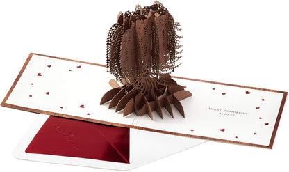 Hallmark Signature Paper Wonder Wood Pop Up Anniversary Card, romantic birthday card featuring intricate tree pop-up and heartfelt message.
