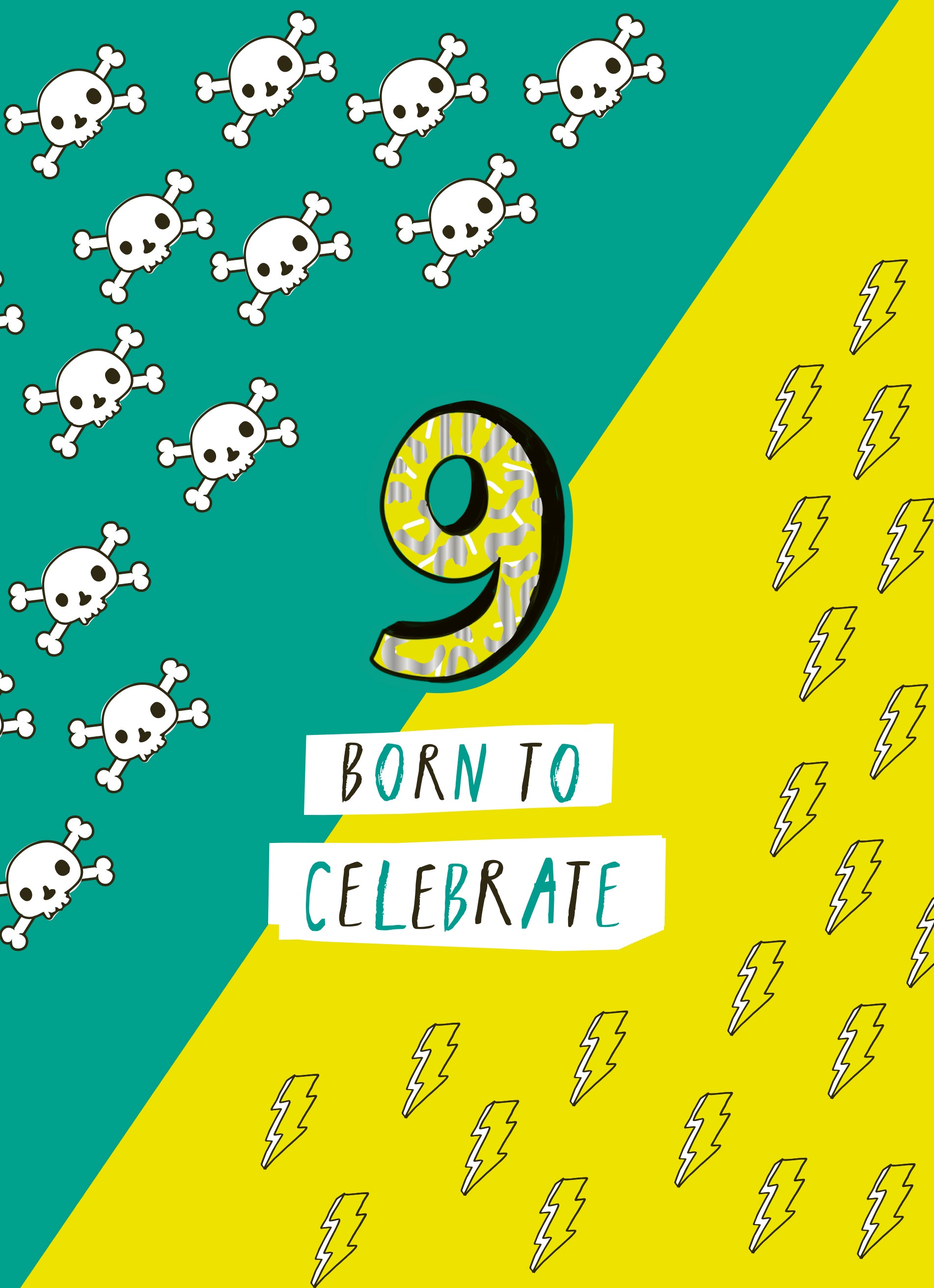 Lightning Bolt Skulls 9th Birthday