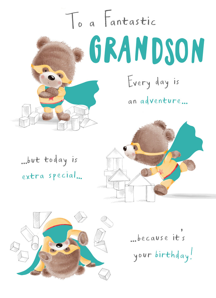 Cute Grandson Bears Birthday Card