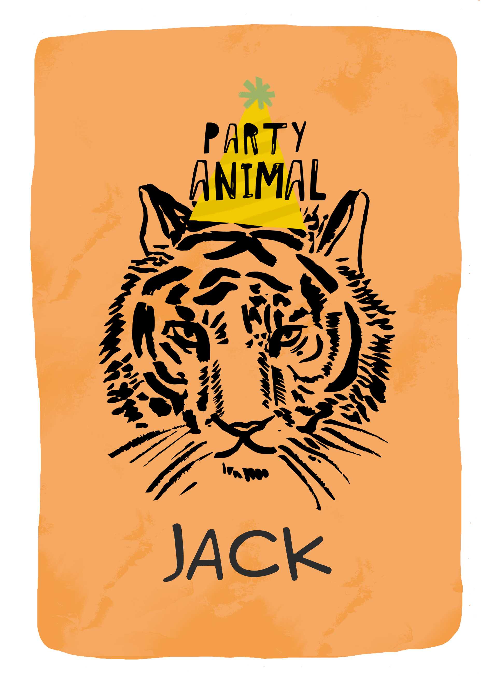 Contemporary Birthday Editable Party Animal