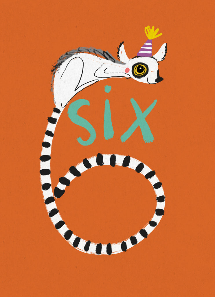 6th Birthday Fun Lemur Figure Six