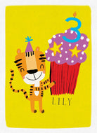 3rd Birthday Tiger Cupcake Colourful Custom