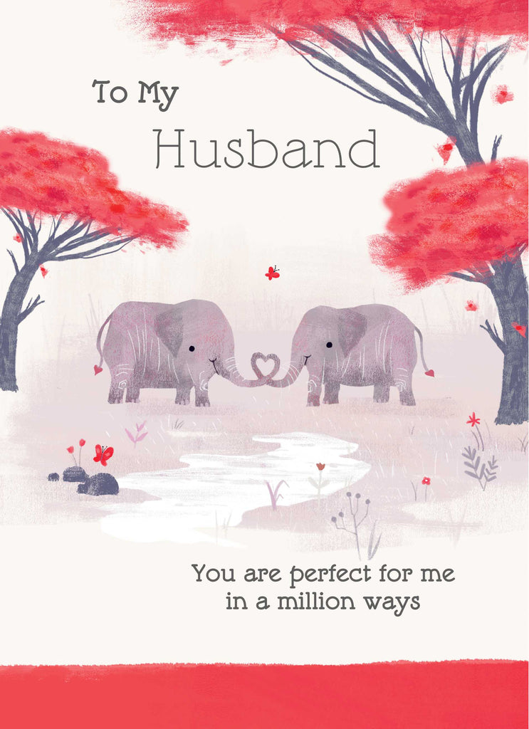 Husband Cute Elephants Editable