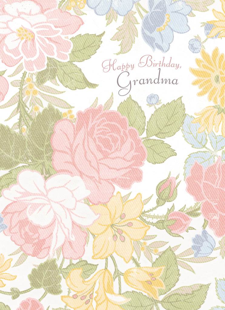 Traditional Grandma Birthday Floral Peach Pink
