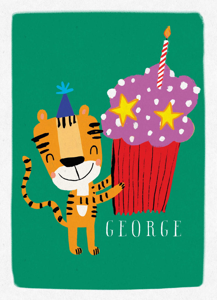 Birthday Colourful Tiger Cupckae Custom