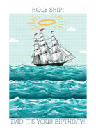 Dad Funny Birthday Sailing Ship Sea