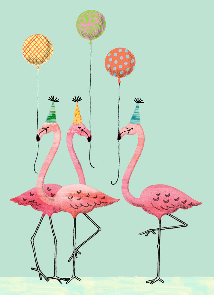 Contemporary Birthday Flamingo Balloons