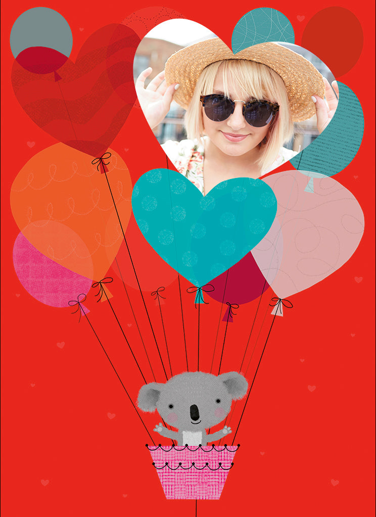 Husband Cute Koala Photo Upload Heart Balloons