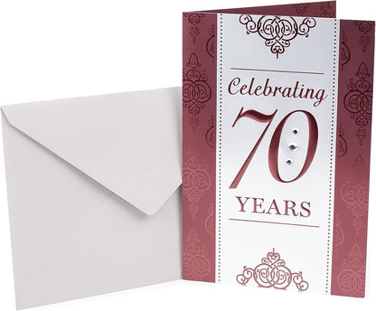 Hallmark 70th Birthday Greeting Card (Scrollwork Pattern)