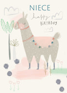 Niece Birthday Contemporary Kids Editable Llama