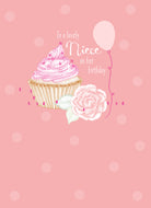 Classic Niece Birthday Cupcake Rose Balloon