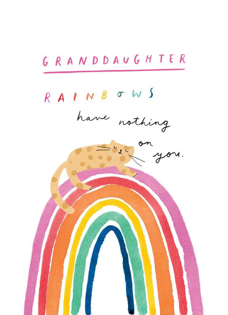 Contemporary Granddaughter Birthday Rainbow Cat