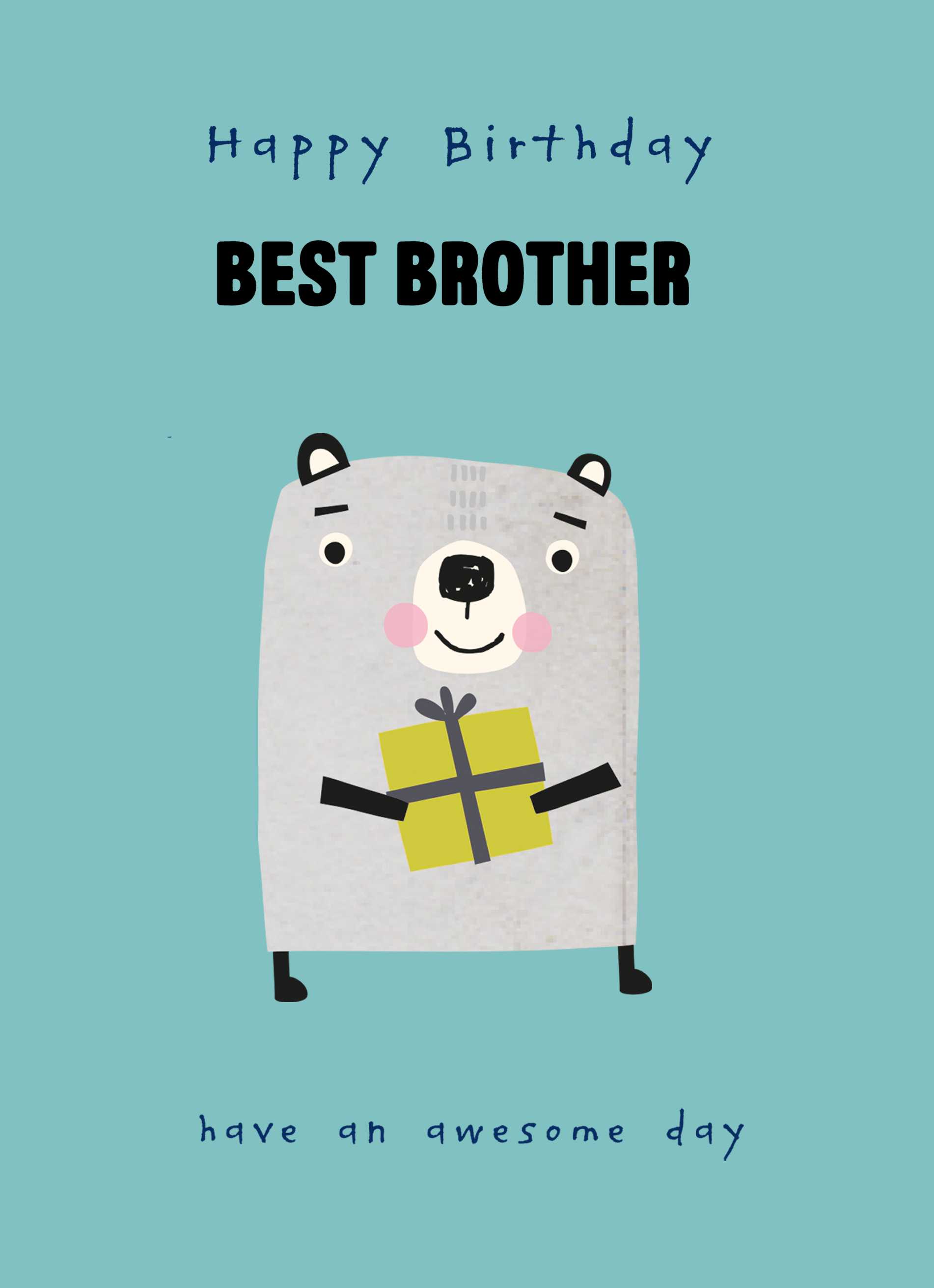 Brother Cute Best Bear Wrapped Gift