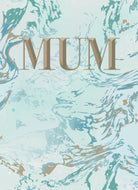 Classic Mum Birthday Blue White Marbled