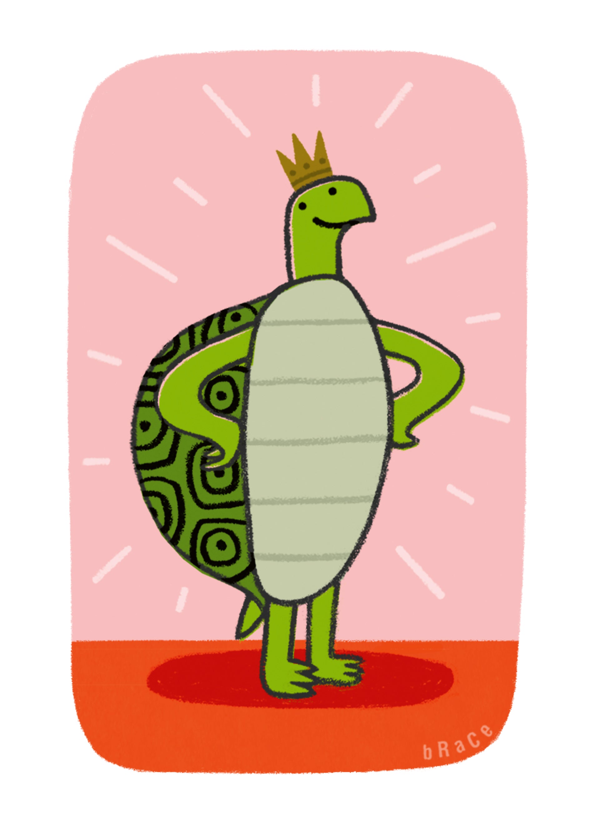 Funny Birthday Cartoon King Tortoise