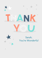 Contemporary Thank You Editable Stars Text