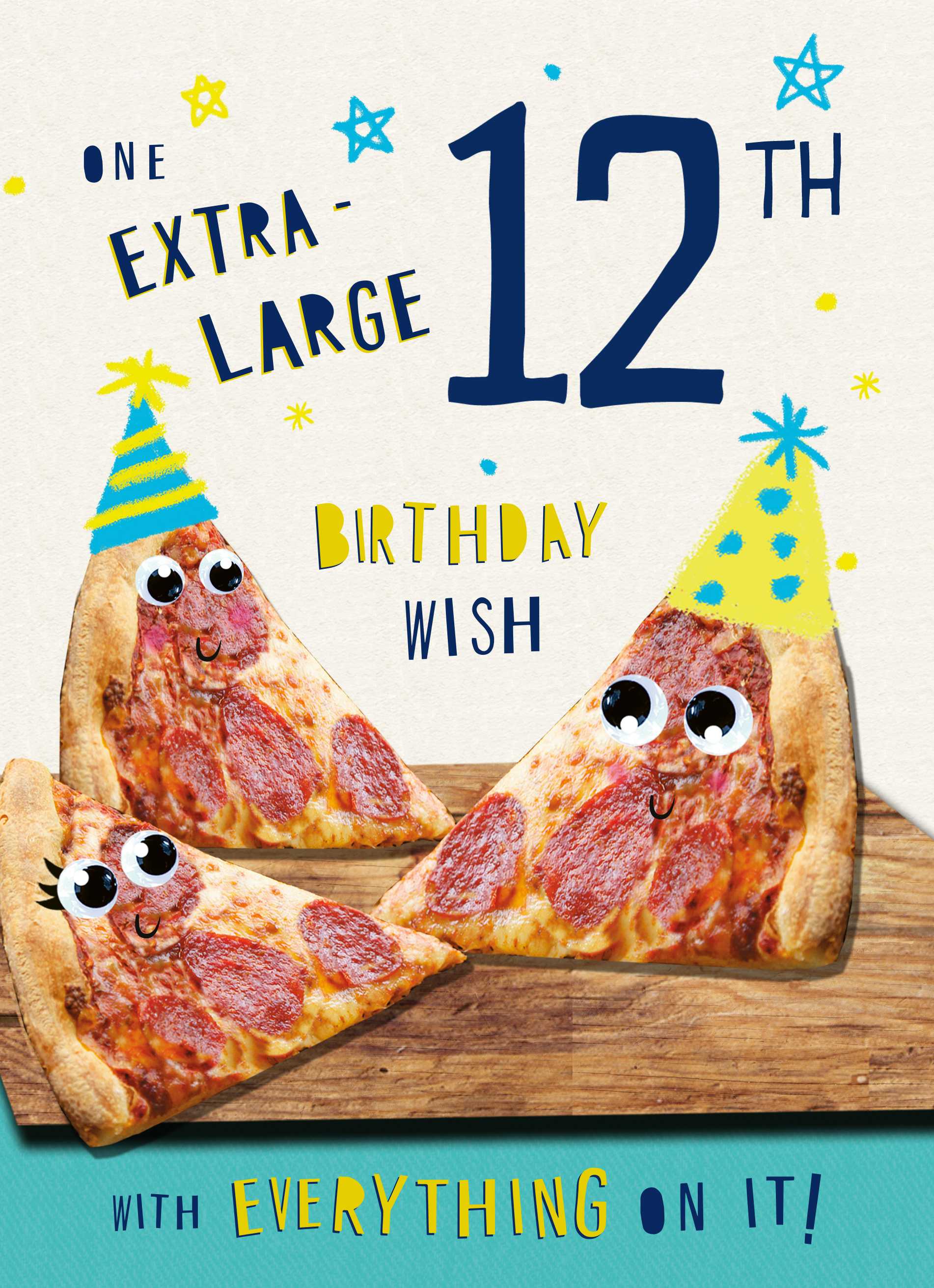 Funny Pizza Extra Large Custom 12th Birthday