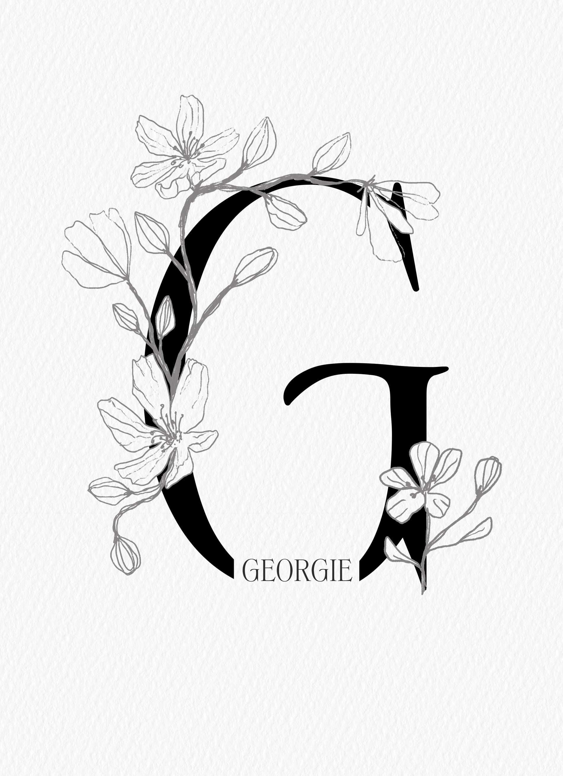 Contemporary Editable Initial Illustrated Letter G