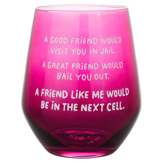 A Friend Like Me Funny Stemless Wine Glass, 15.5 oz.