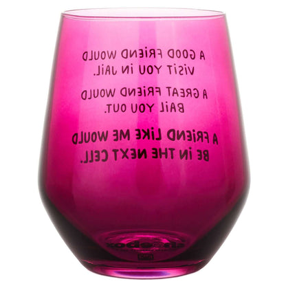 A Friend Like Me Funny Stemless Wine Glass, 15.5 oz.