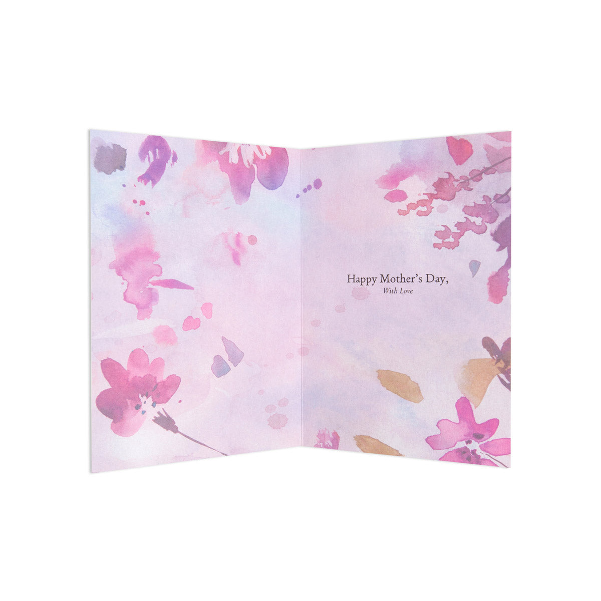 Hallmark Mother's Day Card - Watercolour floral, opened view, featuring a pastel floral design and heartfelt message inside.